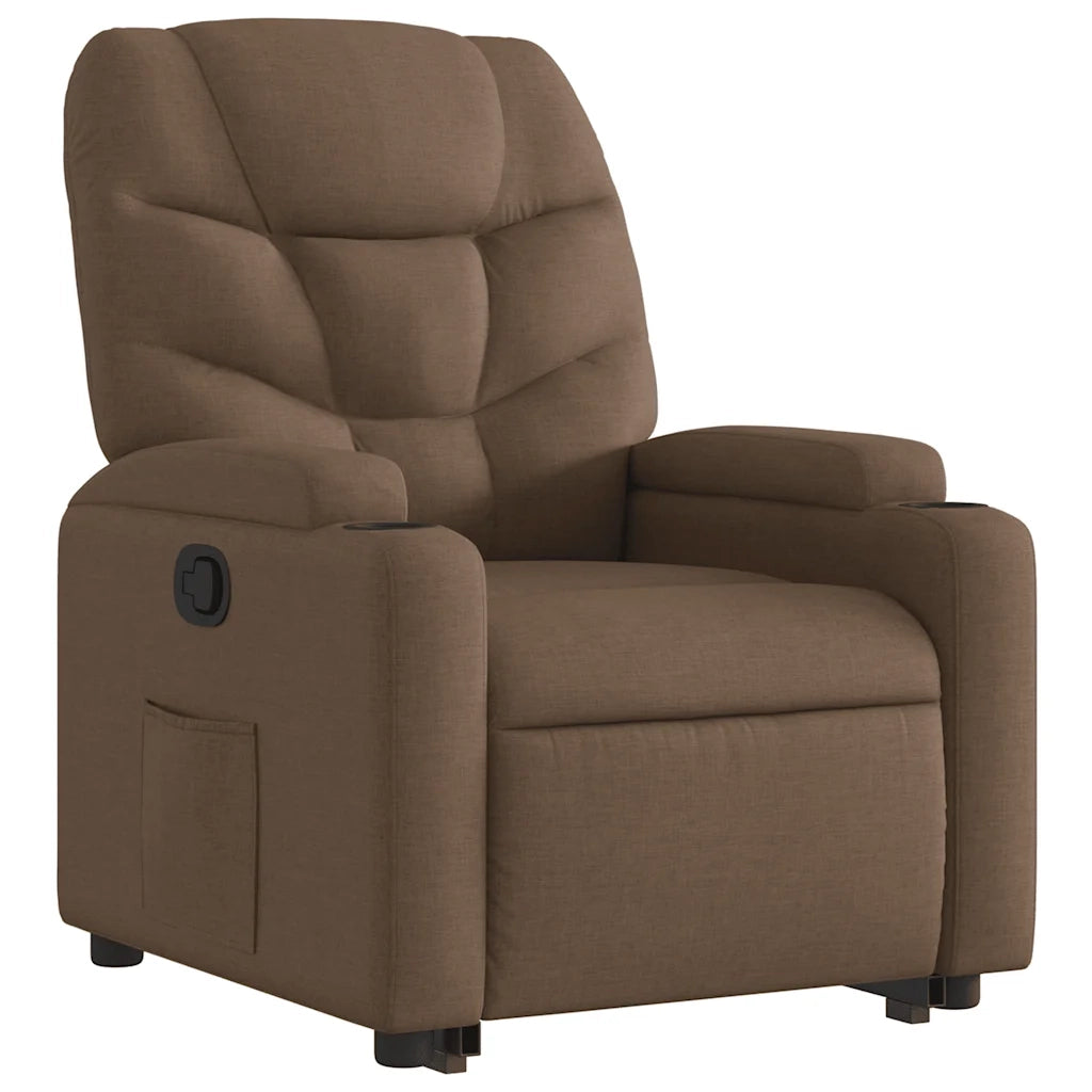 Poltrona Alzapersona Reclinabile Marrone in Tessuto 3204600