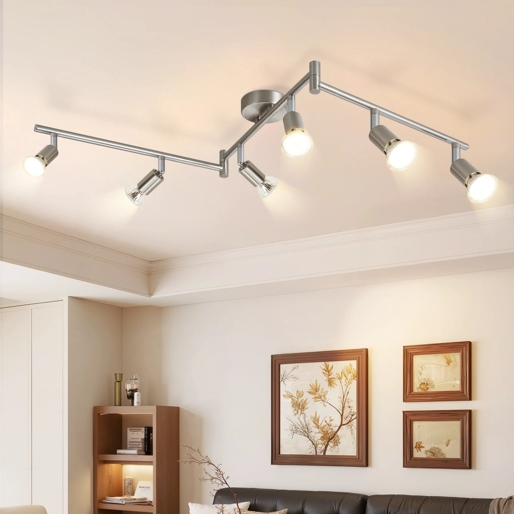 ZMH Faretto da soffitto a 6 luci - Plafoniera moderna GU10 faretto da soffitto soggiorno