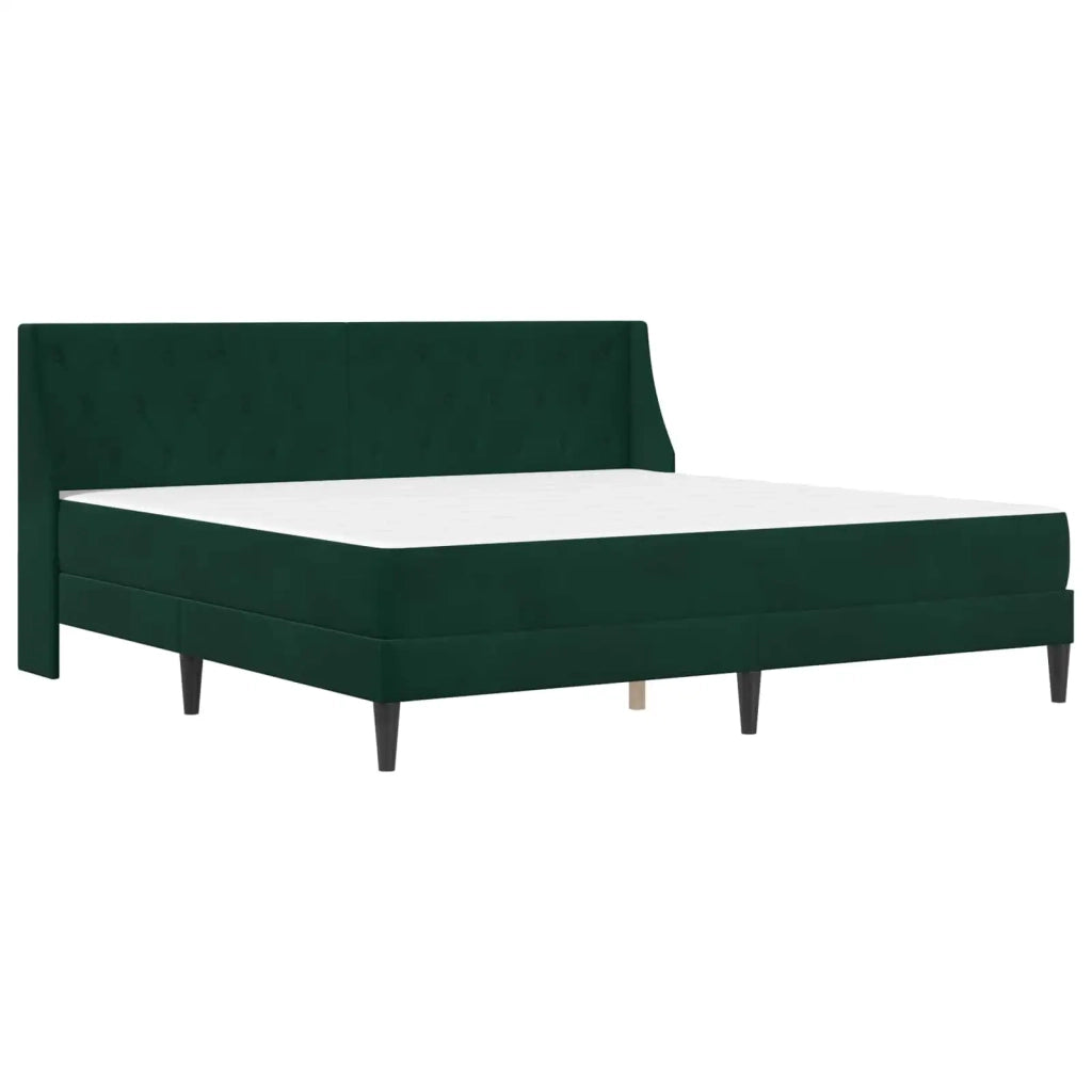 Struttura letto con materasso Verde Scuro 200 x 200 cm Velluto