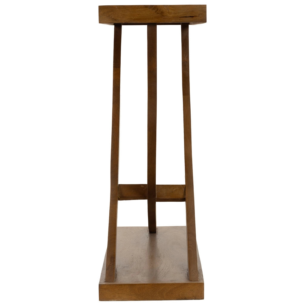 Mobile da ingresso in legno marrone fatto a mano 90x30x84h cm