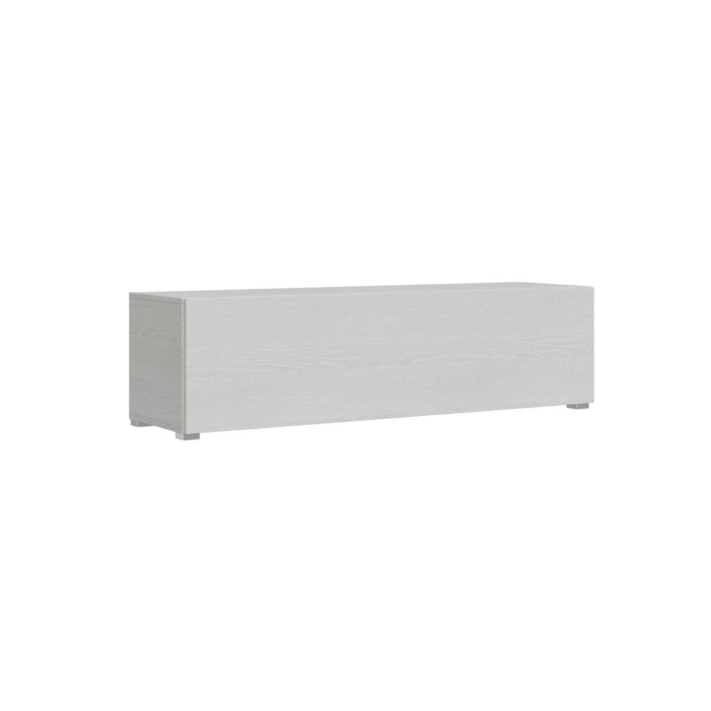 Mobile TV con Anta a Ribalta e Passacavi 153,6x40x39,6 cm con piedini Bianco Frassino