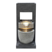 Fontana da Giardino Elettrica Cascade Springs con LED e Vano Porta Piante