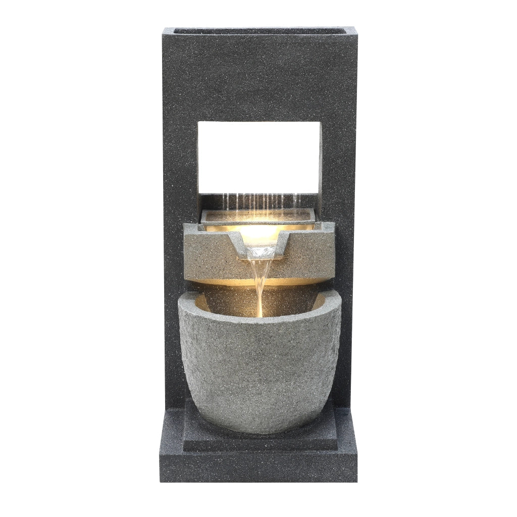 Fontana da Giardino Elettrica Cascade Springs con LED e Vano Porta Piante