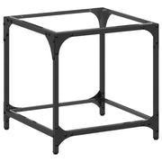 2 pz Tavolini da salotto | Tavolino da caff¨¨ | Tavolino da Soggiorno con Piano in Vetro Trasparente 40x40x40cm Acciaio