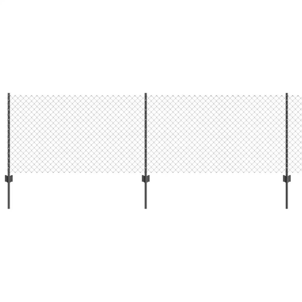Recinzione a maglie con palo 10 x 0,8 m Grigio Rete 3336259