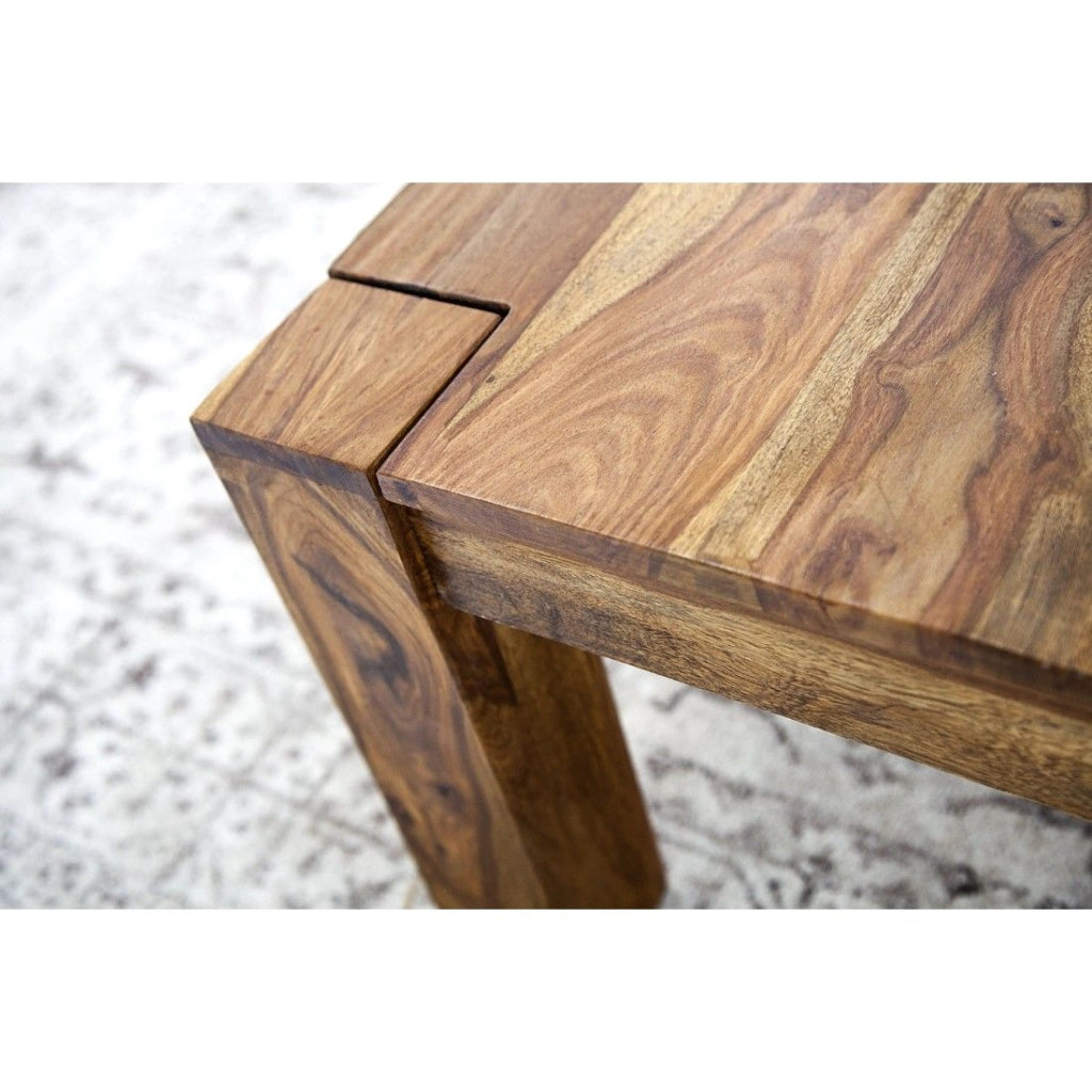 Tavolino basso ORBO quadrato 60 cm in legno di sheesham - Tavolino rustico in legno massiccio