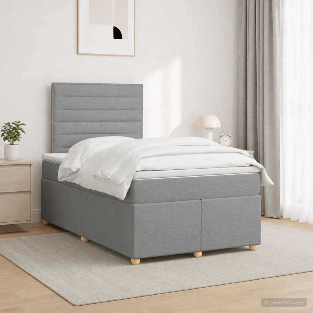 Letto box spring con materasso Grigio Chiaro 120 x 190 cm 3453830