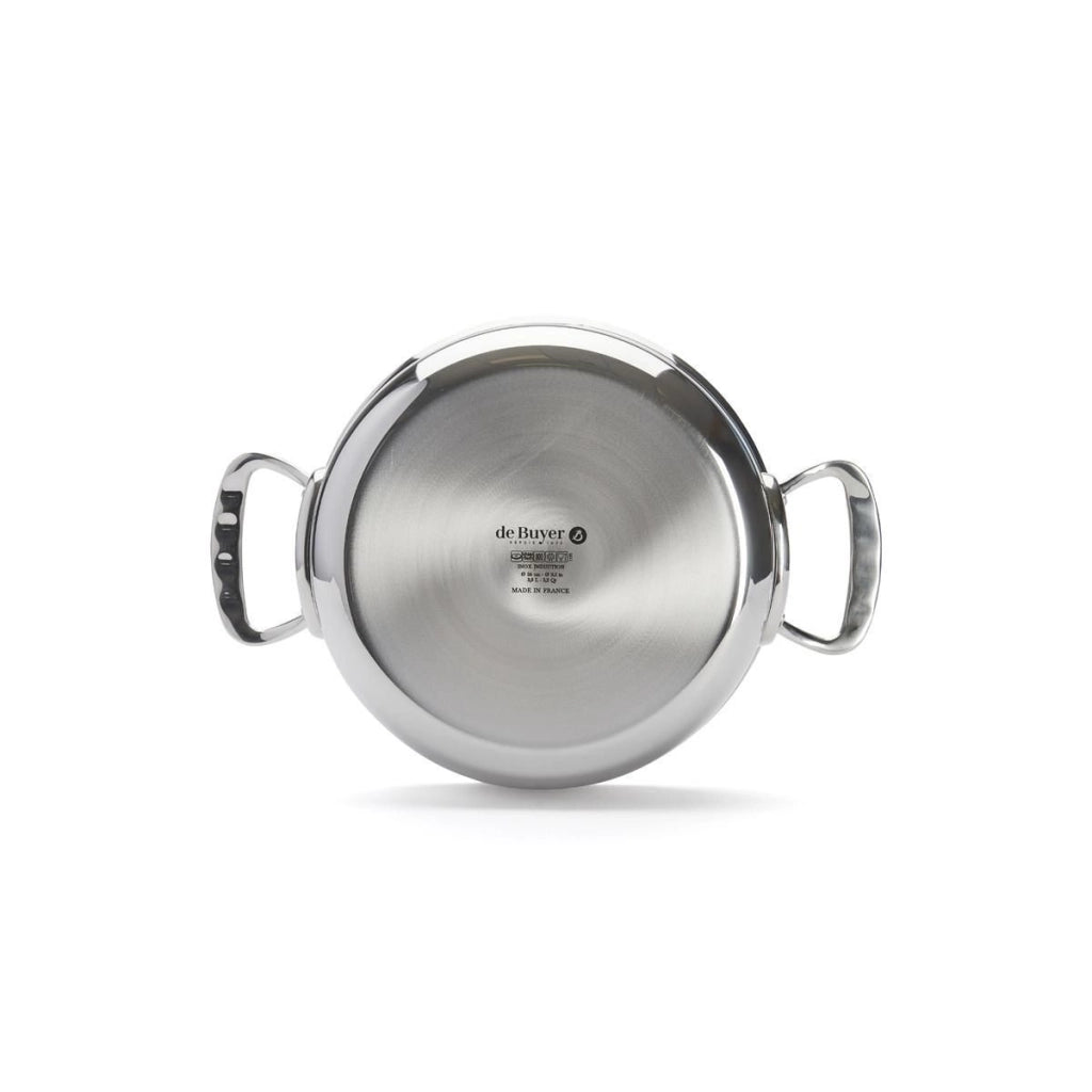 De Buyer 3741.20 Affinity Pentola Bassa con Coperchio in Acciaio Inox 20 cm Capacita' 1.7 L Adatta per Induzione e Forno Lavabile in Lavastoviglie colore Acciaio inox
