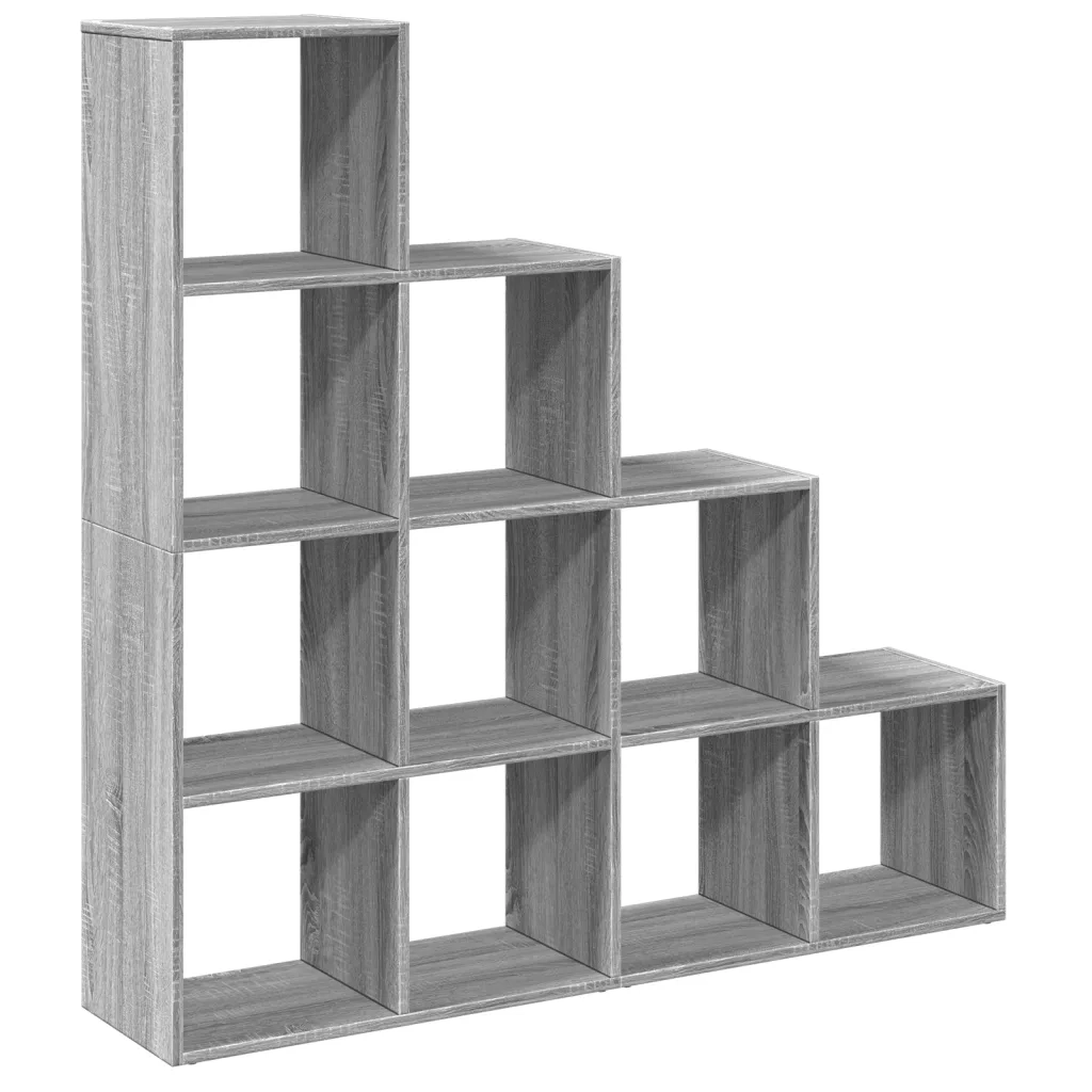 Libreria 4 Ripiani-Scaffale per Libri-Mobile di Stoccaggio Grigio Sonoma 131,5x29x131,5 cm Truciolato