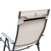 Sdraio da Giardino Pieghevole con Cuscino, Schienale con 7 Reclinazioni, 137x63.5x100.5cm, Beige