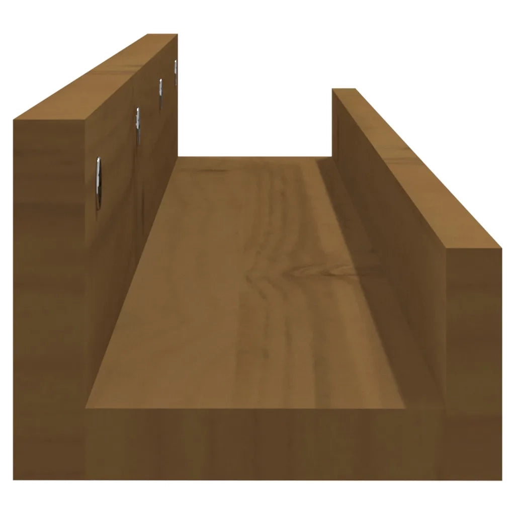 Mensole da Parete 2 pz Ambra 80x12x9cm Legno Massello di Pino 823592