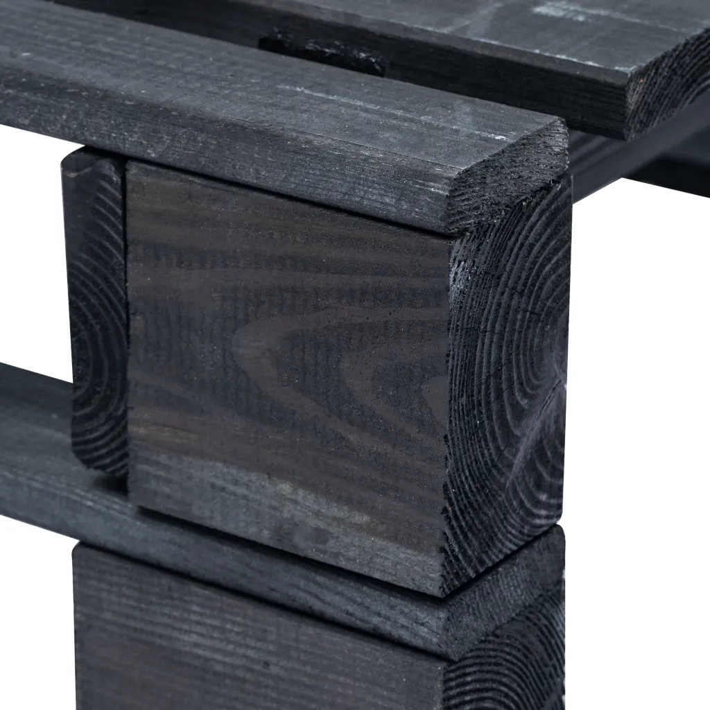 Ottomana da Giardino con Pallet in Legno Nera cod mxl 54826