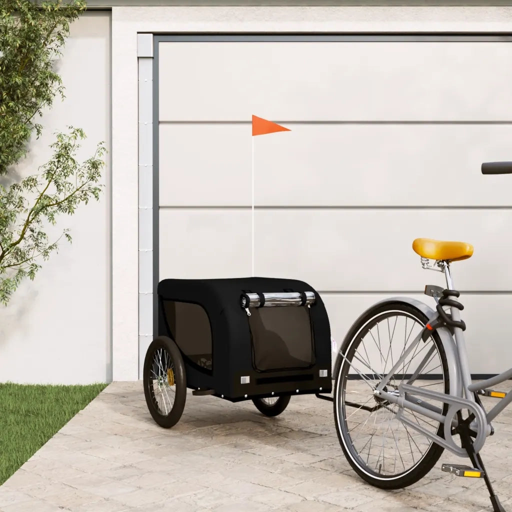 Rimorchio da Bici per Animali Nero Oxford e Ferro CFW8481185