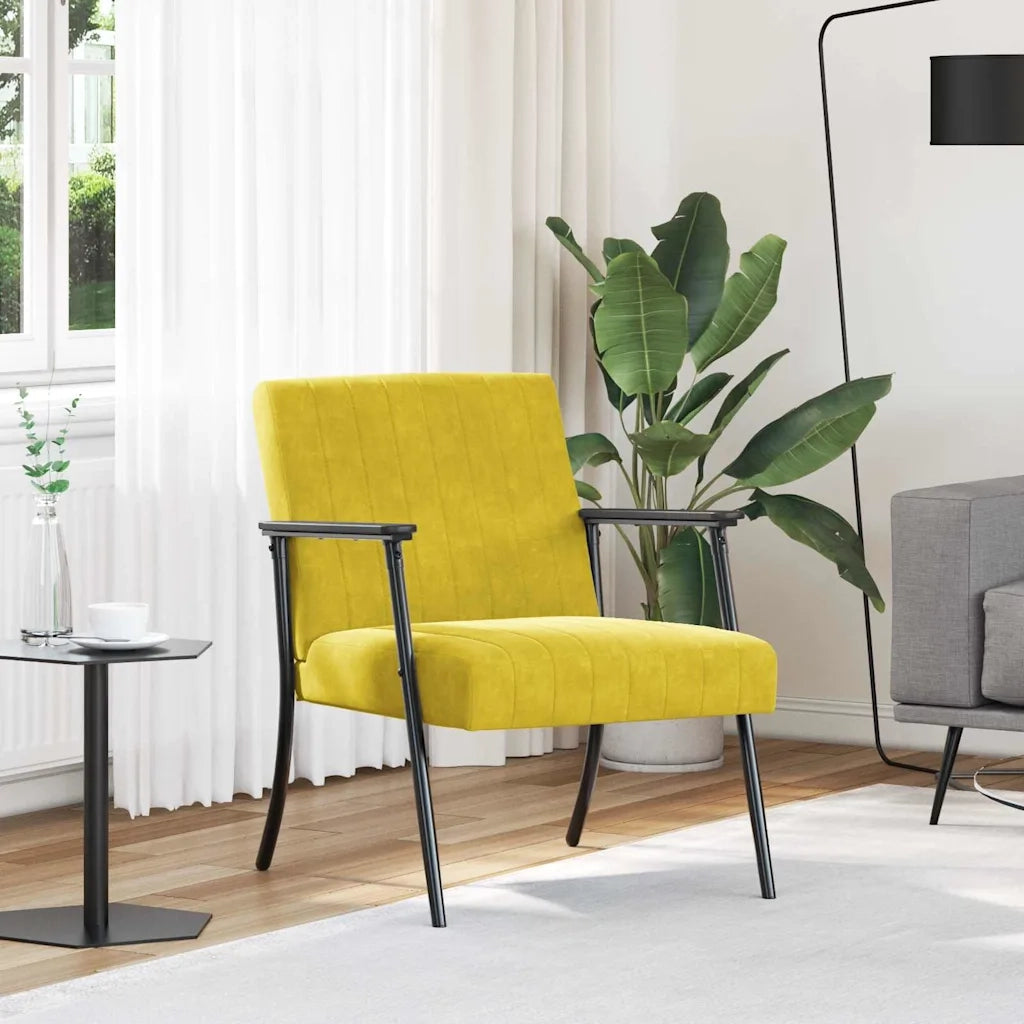 poltrona Giallo 59 x 75 x 78 cm Velluto