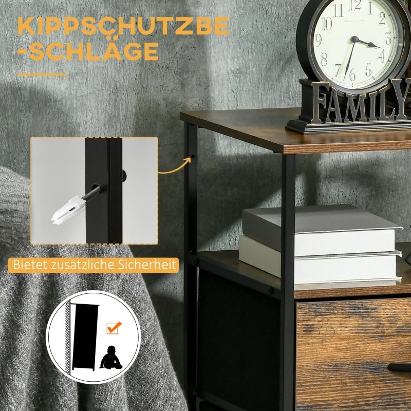 CASSETTIERA da soggiorno 45x40x70,5 cm marrone stile industriale