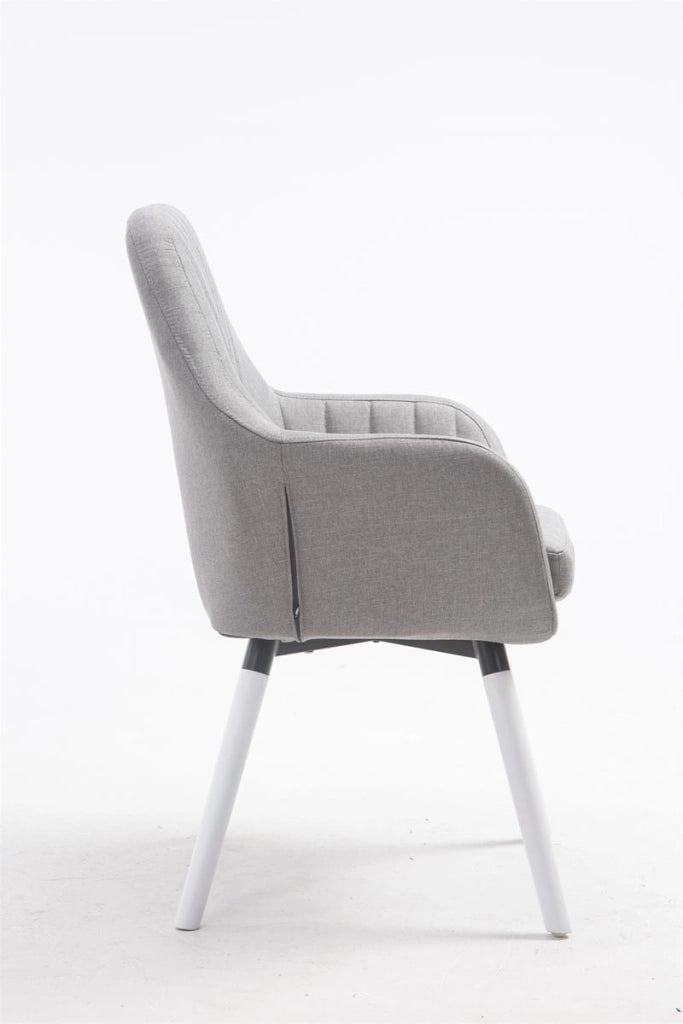 Poltroncina Florian in tessuto grigio,bianco