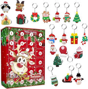 Cassa di Natale, Cassa di Natale per l'archiviazione con 24 anelli da chiave, Calendario di Natale, Anello da chiave di Natale, Scatola di sorprese con elementi di Natale Calendario countdown