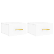 Set di 2 Comodini | Armadio da Notte | Mobiletto da notte a Muro Bianchi 35x35x20 cm