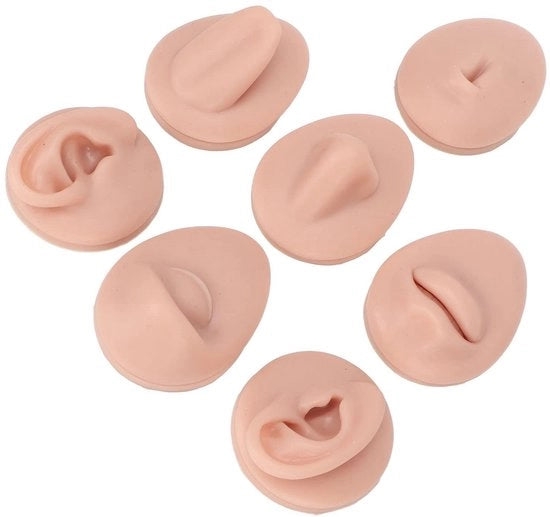 Modello di allenamento per piercing corporeo - Silicone per orecchio/occhio/naso/bocca/lingua/naso - morbido/flessibile - qualità alimentare - simulazione di organi umani - modello di piercing