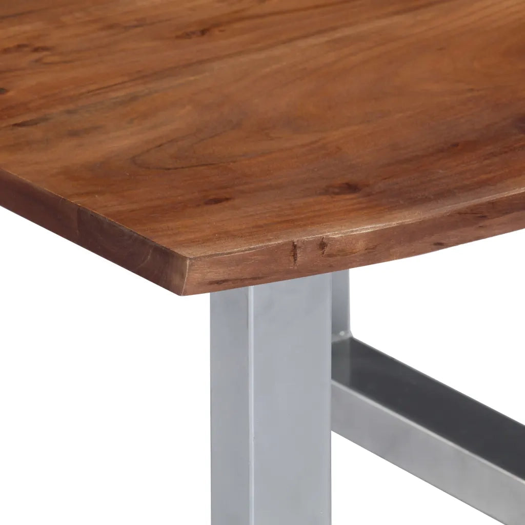Tavolino da Salotto con Bordi Vivi 60x60x40 cm Massello Acacia 247826