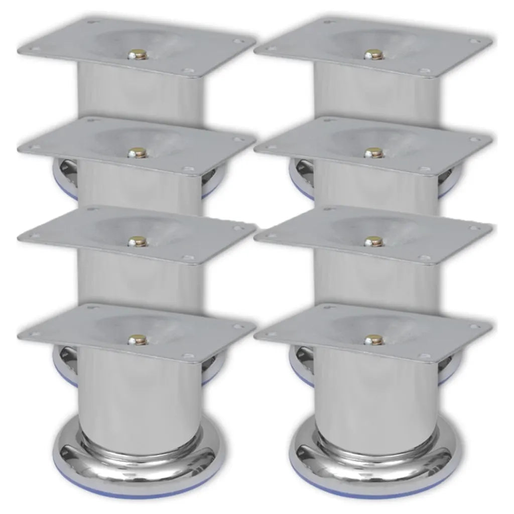 Piedini Rotondi per Divani 8 pz Cromati 60 mm