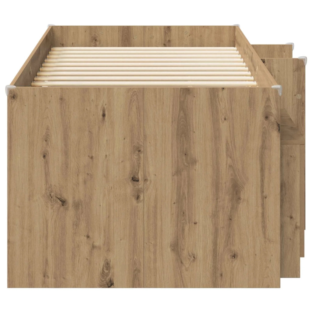 Struttura Letto Loft con Mobile 3 pz Rovere Artigianale 3423397
