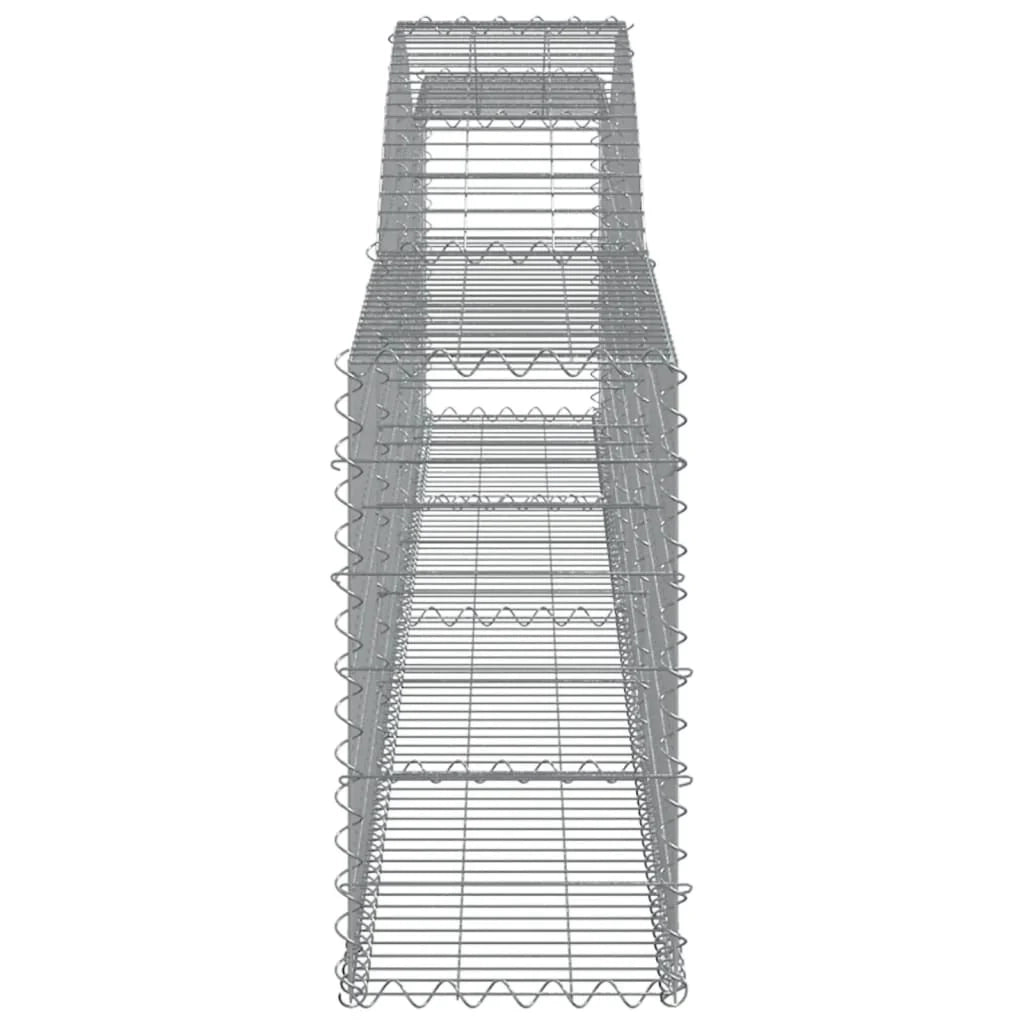Set di 2 gabbioni ad arco per recinzione gabbia o muro di contenimento 400 x 30 x 60/80 cm ferro zincato argento 02_0041395