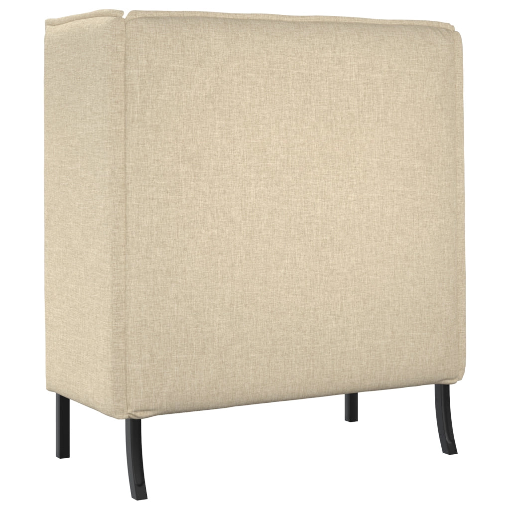 Divano Alto Schienale Panna 109x56x121 cm Tessuto