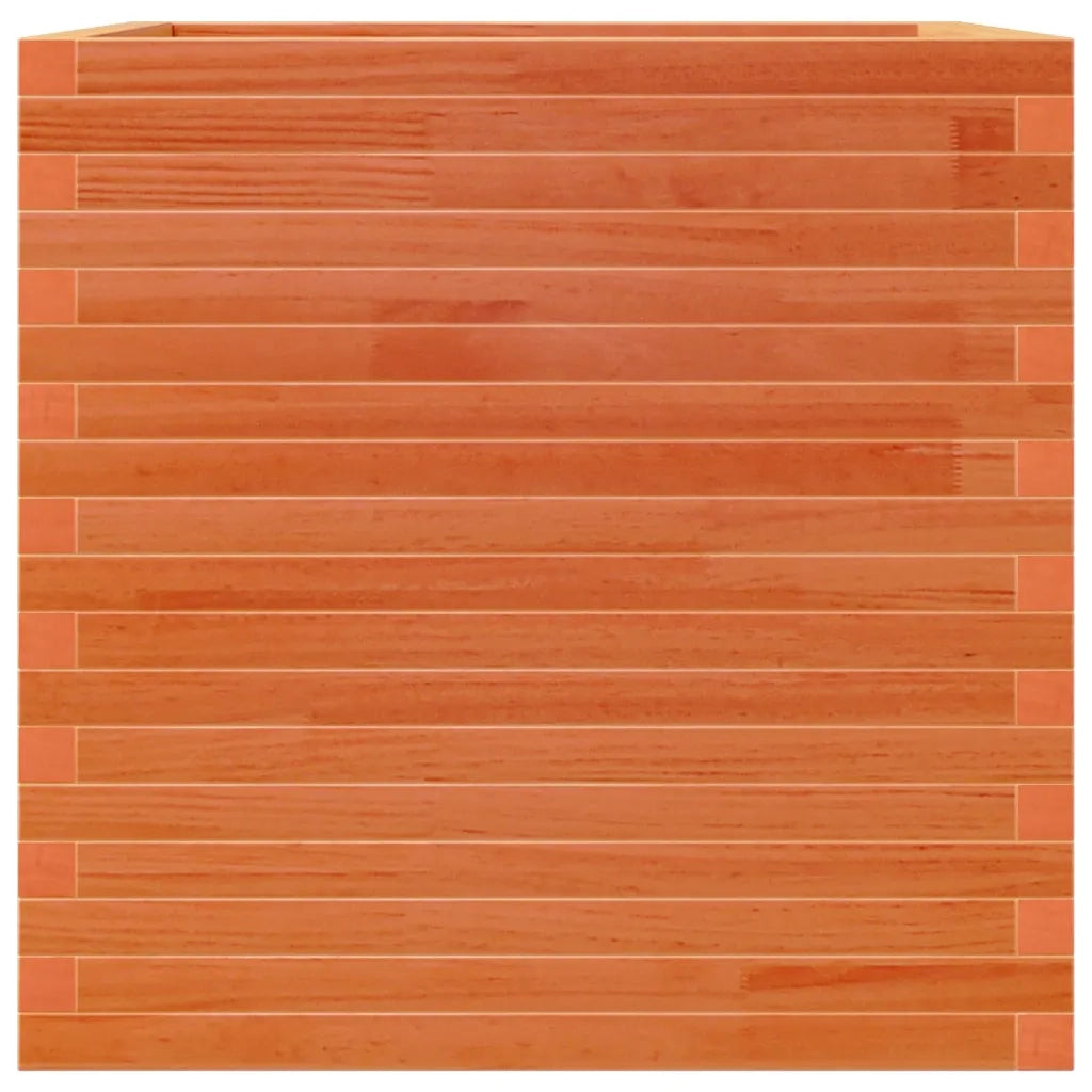 Fioriera | Cassetta per fiori | Vaso Giardino Marrone Cera 70x70x68,5cm Legno Massello Pino