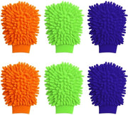 Kit di pulizia per mani auto 6 pezzi - Microfibra - Guanti di pulizia per auto - Guanti di protezione per la pulizia - Auto manutenzione - Leggeri e protettivi