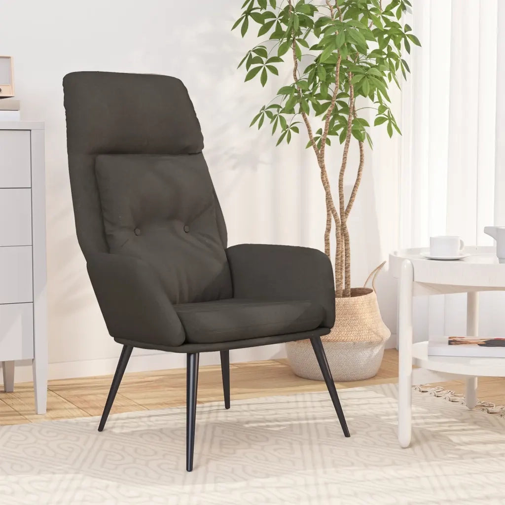 Poltrona Reclinabile Grigio Scuro in Similpelle Scamosciata 341282
