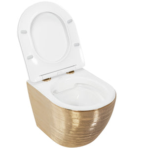 Vaso Wc Sospeso Rea Carlo Flat Brush Gold