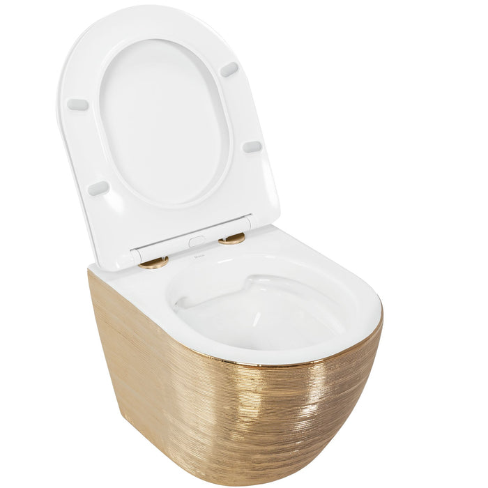 Vaso Wc Sospeso Rea Carlo Flat Brush Gold