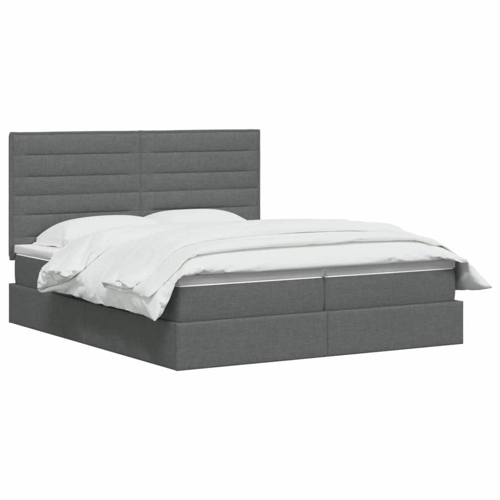 Letto con Contenitore Grigio Scuro 200 x 200 cm Tessuto 3459784