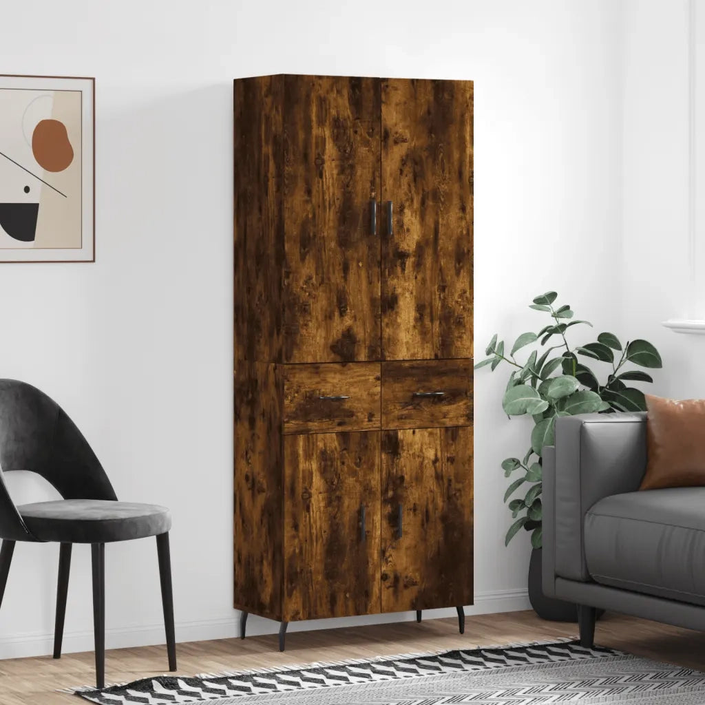 Credenza Rovere Fumo  69,5x34x180 cm in Legno Multistrato 3198166