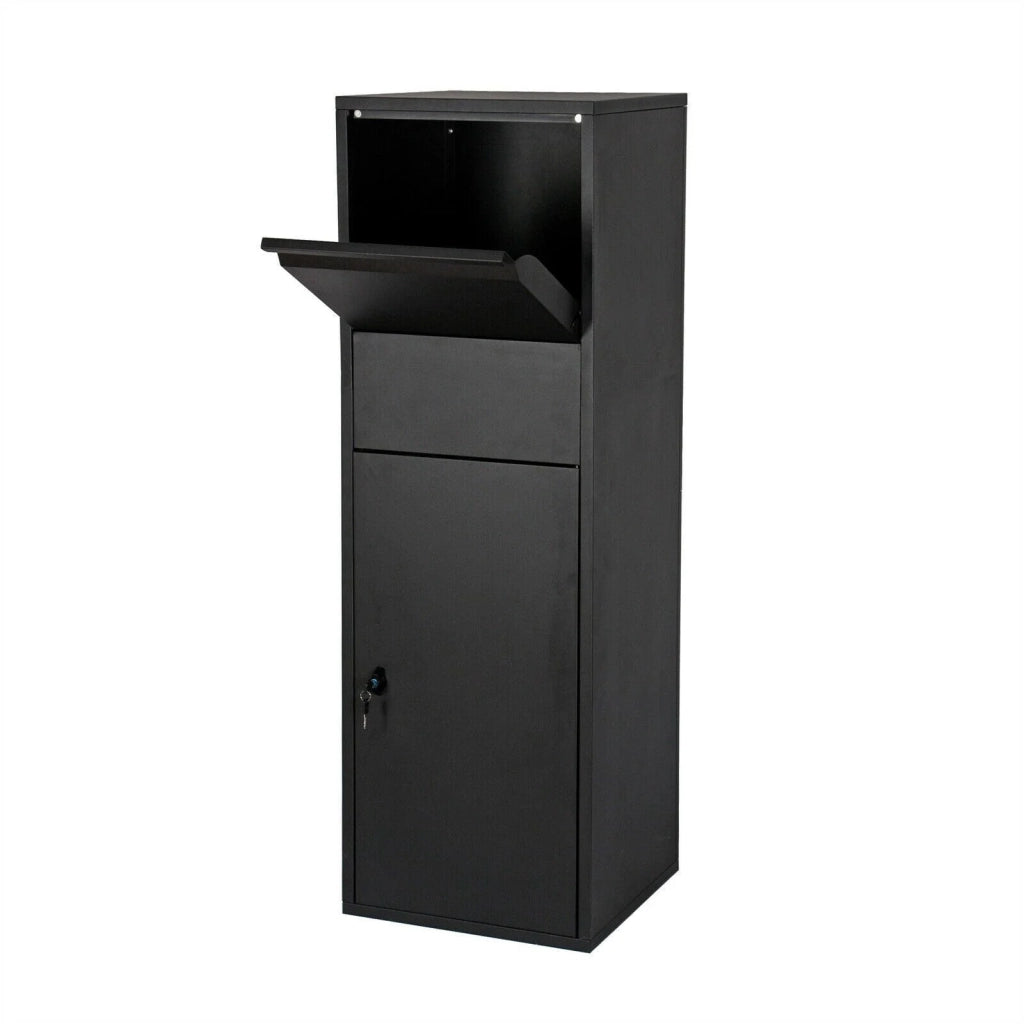 Cassetta postale/cassetta postale con serratura su supporto 46 ​​x 45 x 140 cm nera 16_0000115