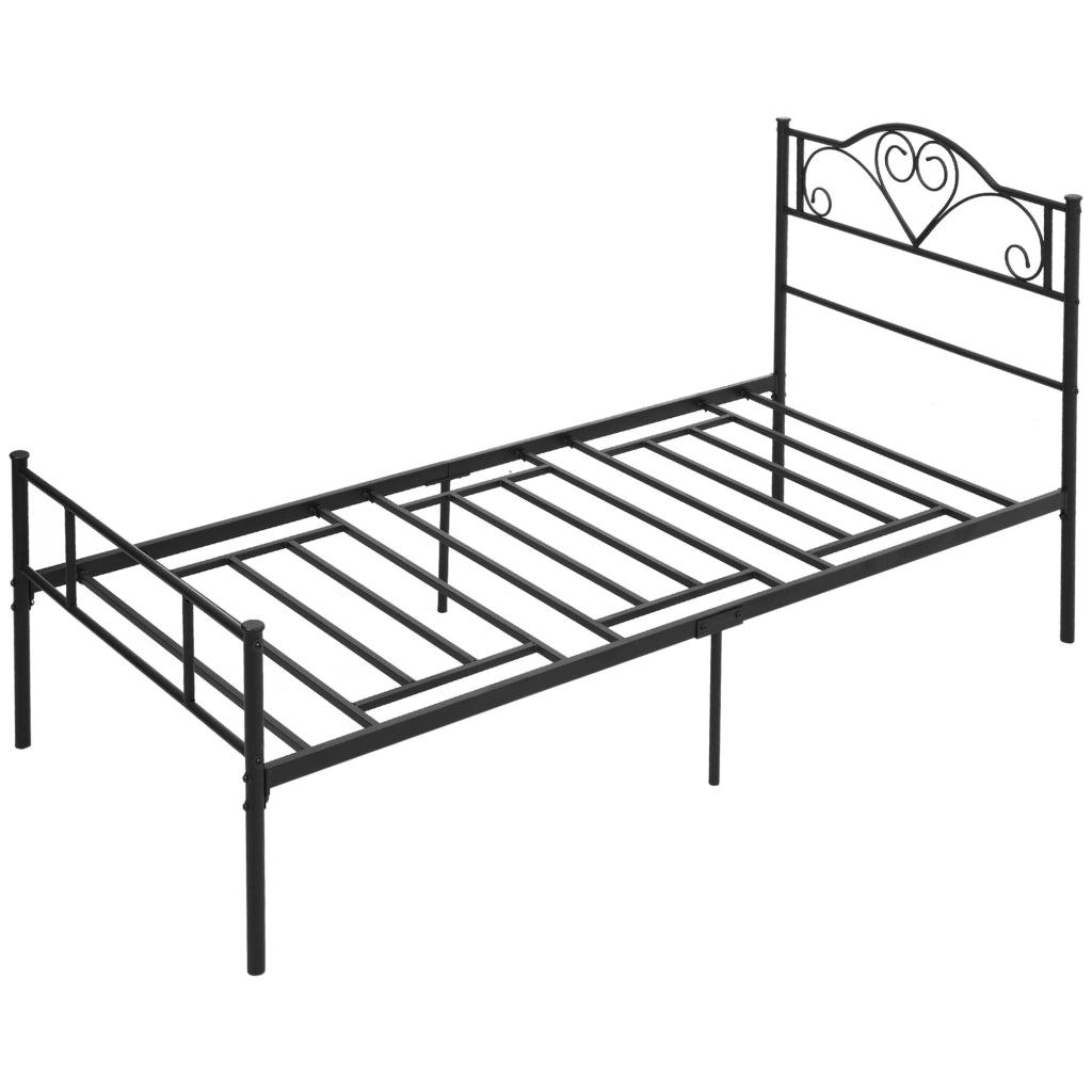Letto Singolo in Acciaio con Testata e Pediera ¨C Zephmum ¨C 90x200 cm