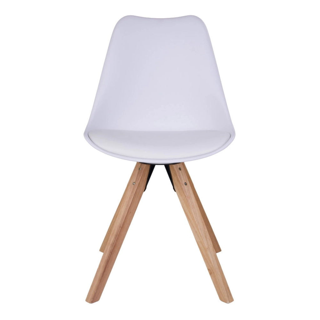 Set di 2 Sedie Bergen, Bianco, Similpelle, 55x48x86 cm