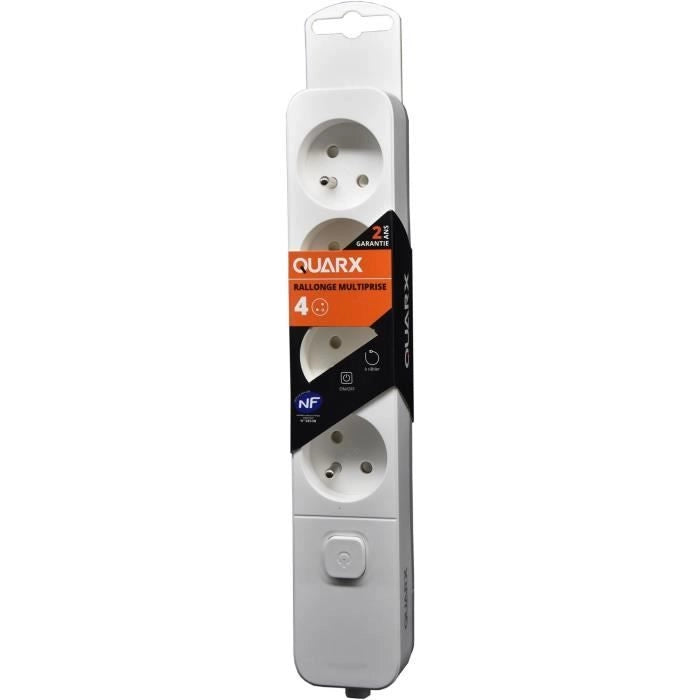 Multipresa - QUARX - 4 prese - Con interruttore, cavo 1,5 m