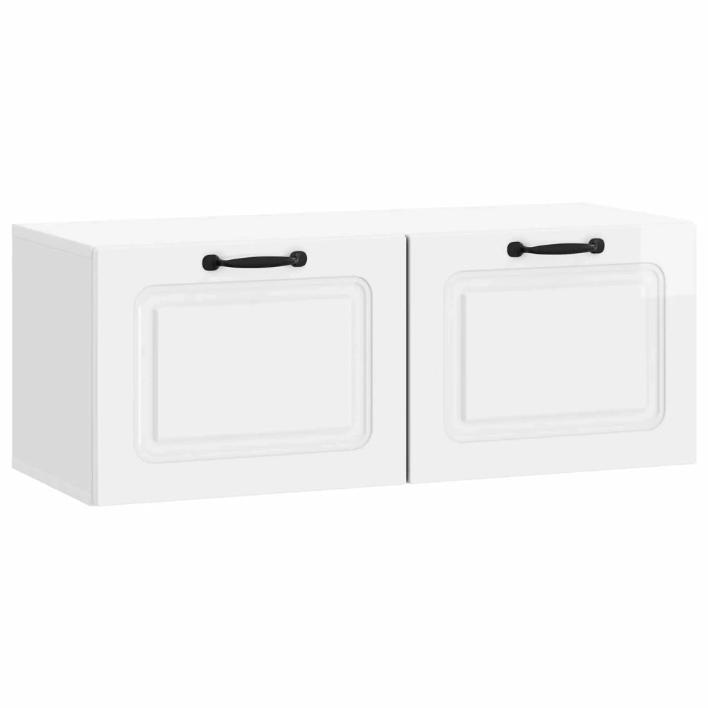 Mobile Porta TV da Muro Bianco Lucido 78,5 x 31 x 30 cm 899399