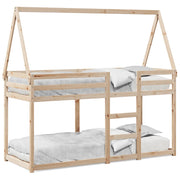 Letto singolo | Letto per adulti | Letto a Castello con Tetto 75x190 cm in Legno Massello di Pino