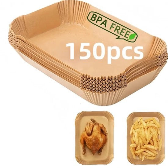 150 veline – Adatto per air fryer, anche adatto per fritteuse a aria calda, Adatto per air fryer dual-zone di 7,5-10 litri, resistente al calore fino a 230°C.