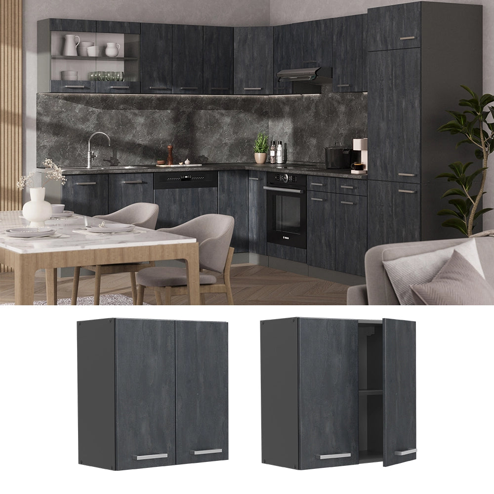 Vicco Pensile da cucina Calcestruzzo nero 60 cm