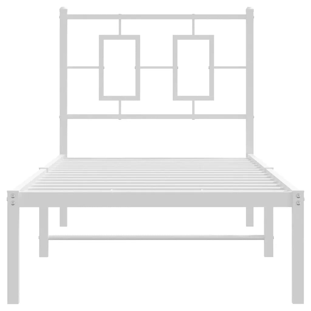 Giroletto senza Materaso con Testiera Metallo Bianco 75x190 cm 374280