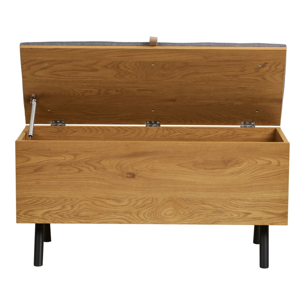 Barco - Panca contenitore effetto rovere 92x33x48 cm