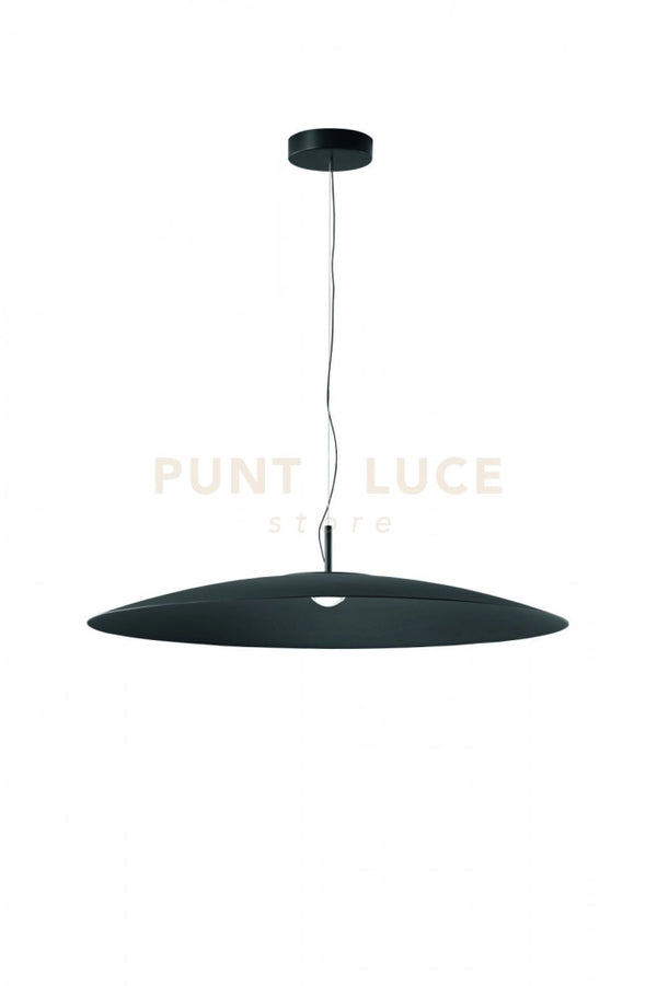 SOSPENSIONE 1 LUCE ELLE A LED 18W 3000K 1719LM  D.90CM NERO