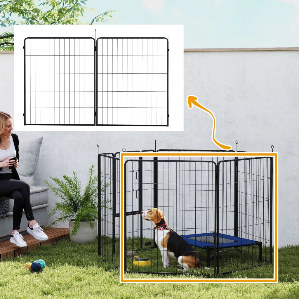 Pannelli per recinto cani 2 pezzi ¨C zephmum ¨C grigio acciaio