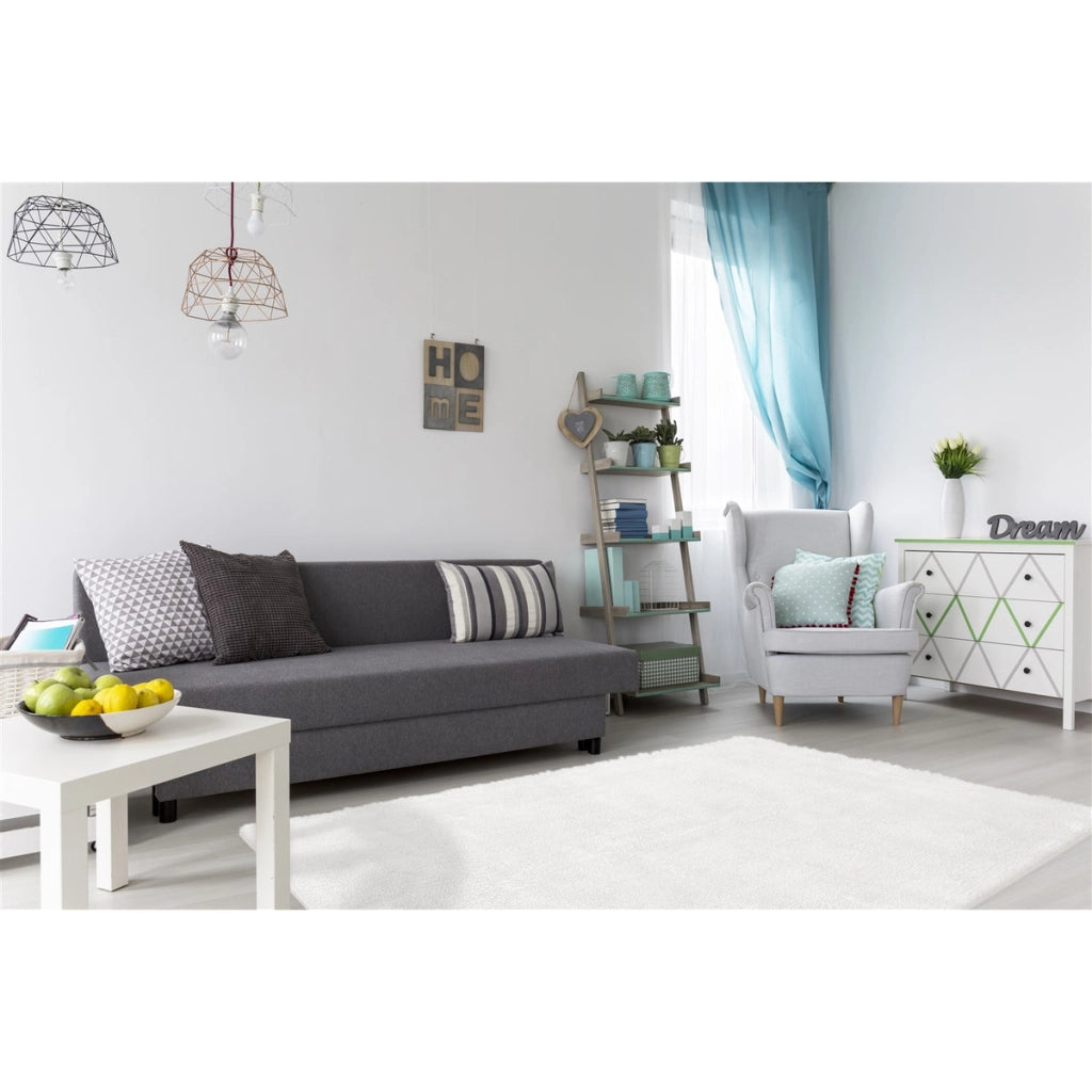 Tappeto Shaggy Bali 110 in Poliestere Avorio