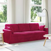 Divano Rosso Vino 228 x 78 x 80 cm Velluto