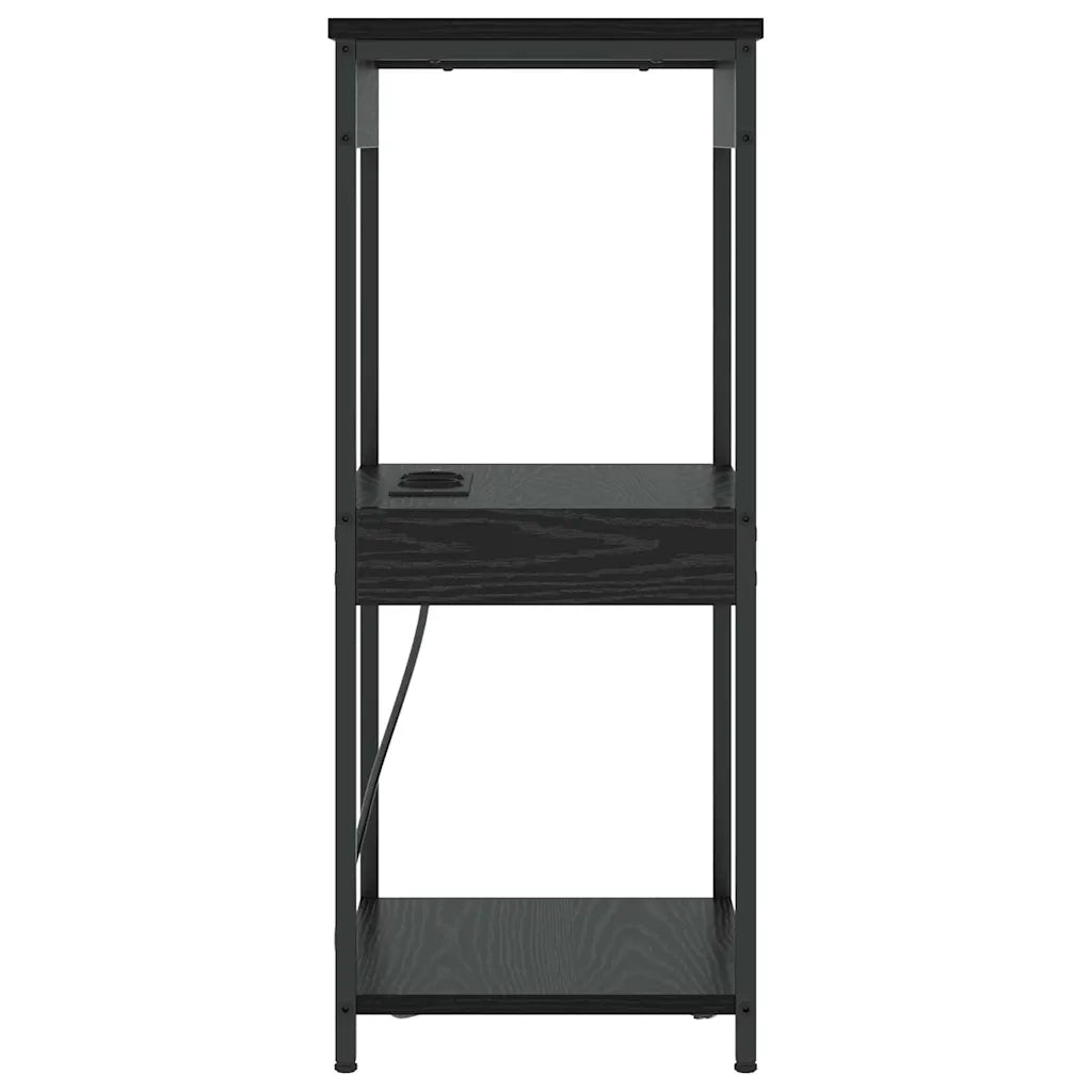 Comodino | Armadio da Notte | Mobiletto da notte Rovere Nero 41 x 31 x 76 cm Legno multistrato